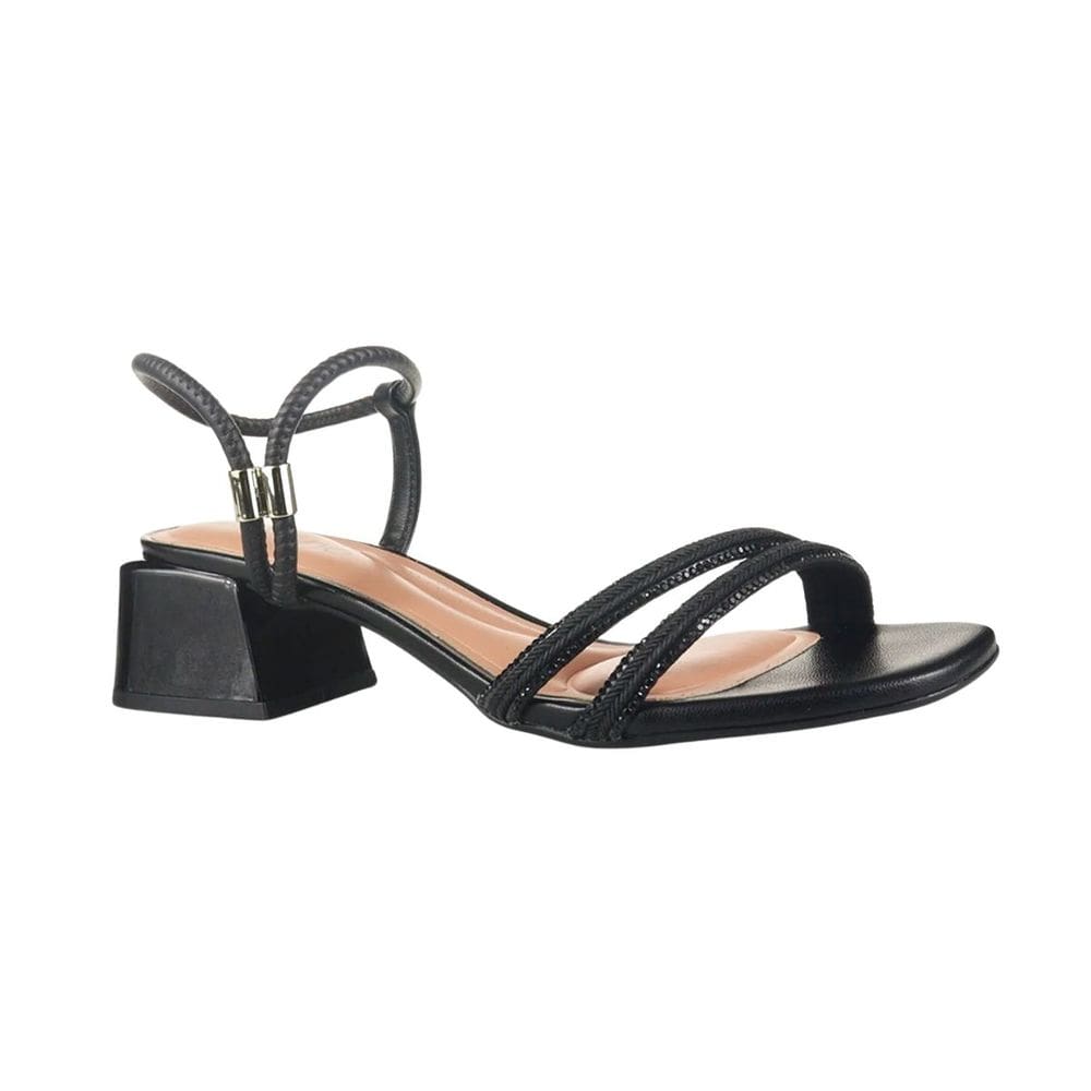 Sandália Feminina Beira Rio Casual Salto Grosso Baixo Conforto Feminina Preto