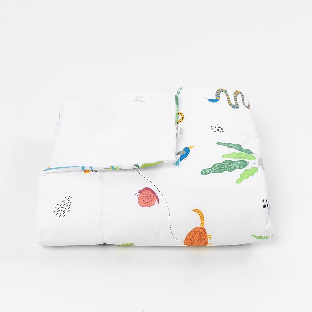 Edredom de Berço Selva com Dupla Face Percal - Branco