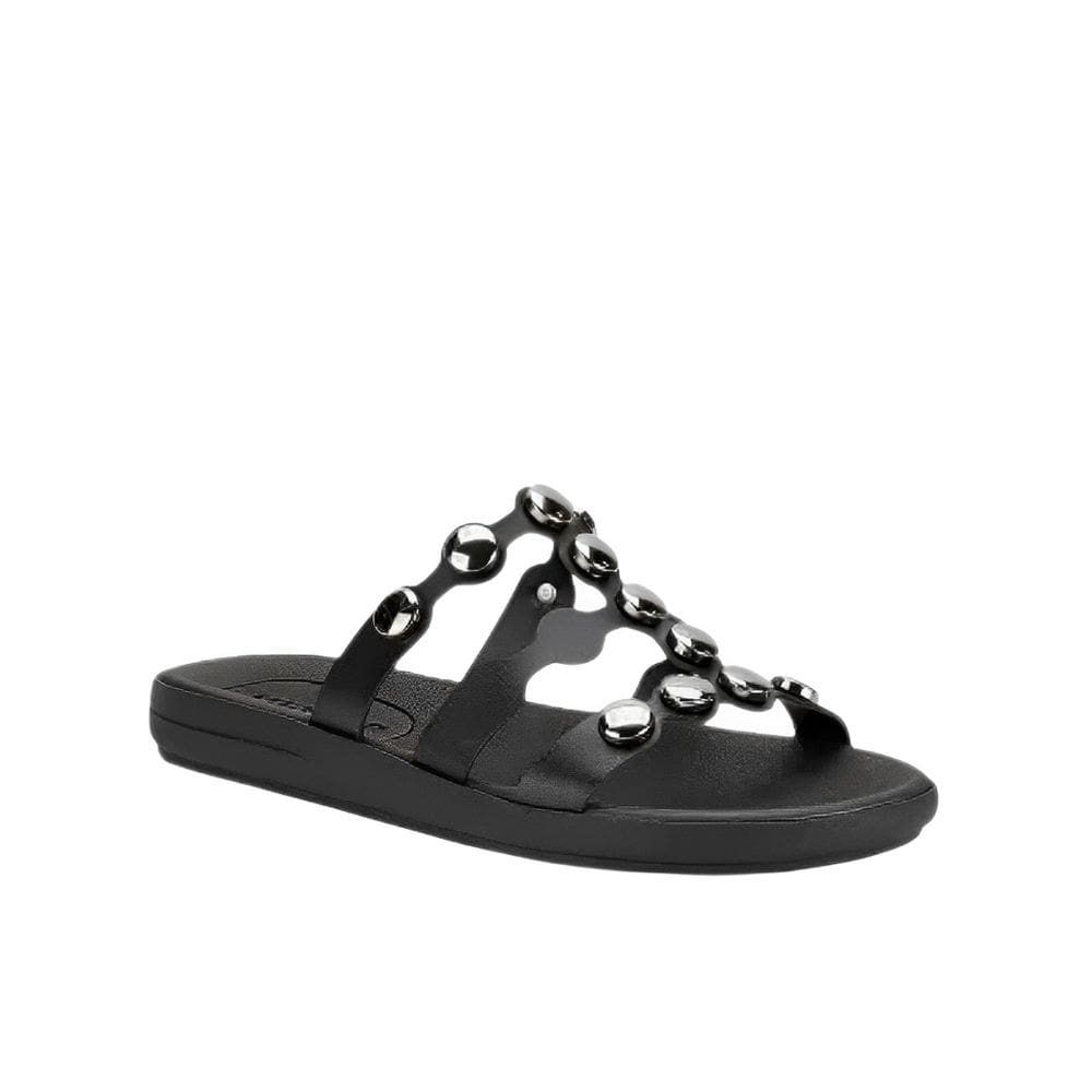 Rasteira Moleca Tiras Finas Com Detalhes Metalizados Feminino Preto