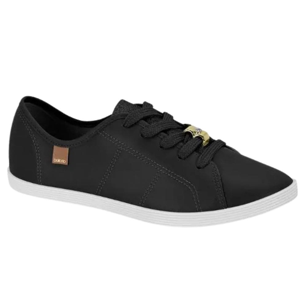 Tênis Beira Rio Feminino Casual Napa Cadarço Preto