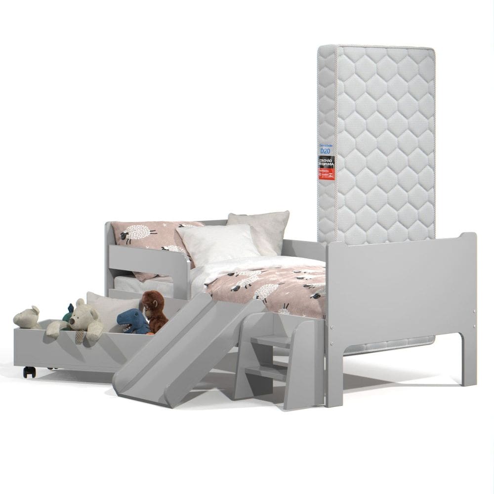 Mini Cama Infantil Montessoriana com Baú Bella + Colchão