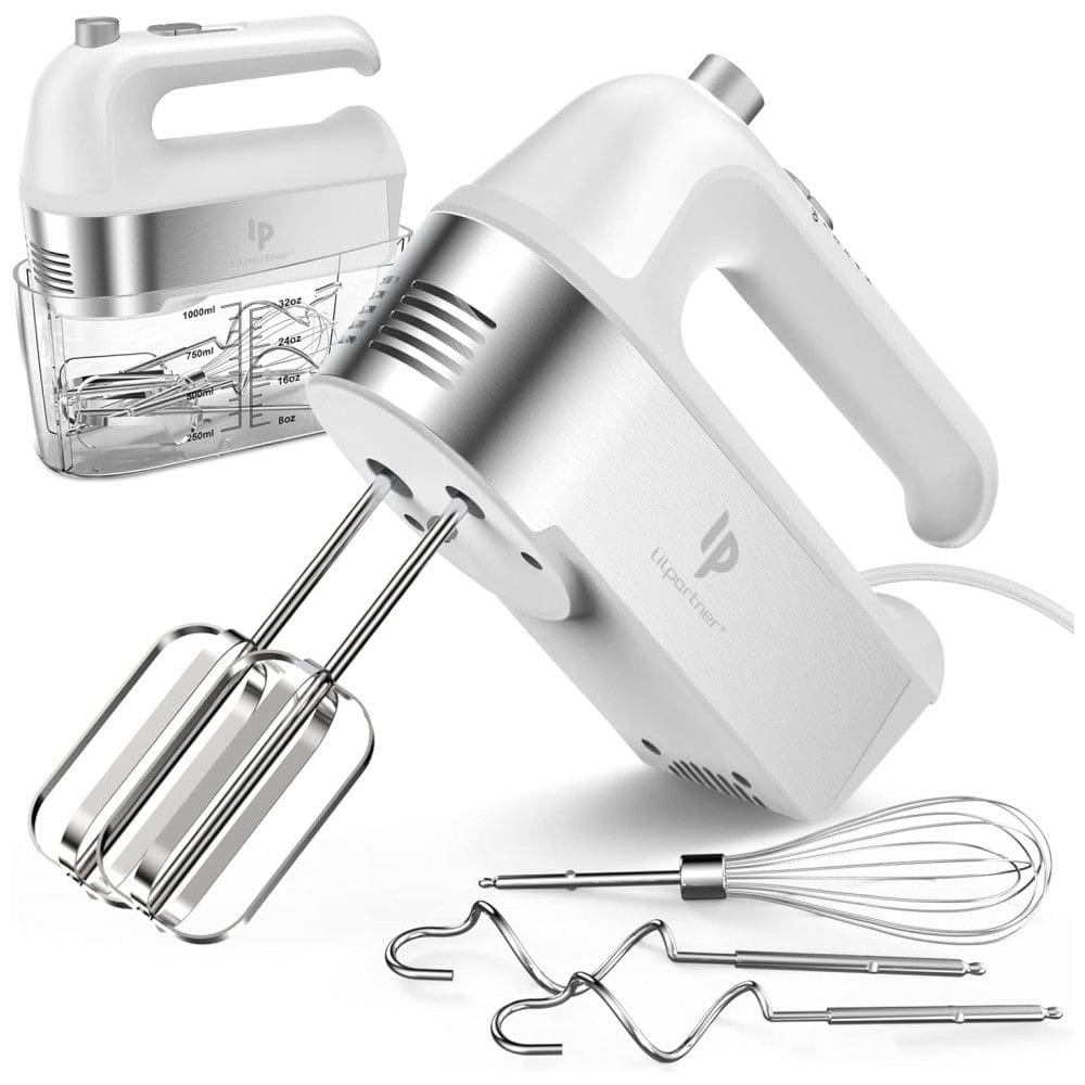 Batedeira de Mão com 5 Velocidades e Acessórios de Aço Inox, 500W, 110v, LILPARTNER, Branco