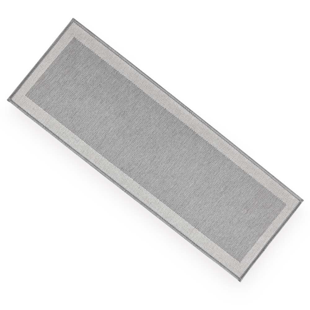 Passadeira Antiderrapante Decore Multti Jacquard Square Grey 50x140cm - Kacyumara