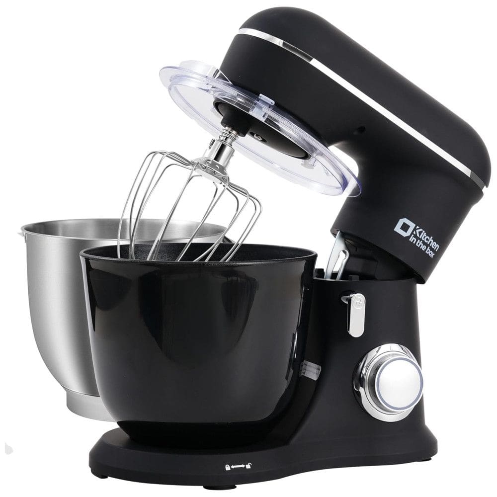 Batedeira Kitchen in the box com Design Elegante e Acabamento Matte, 4,25L,4,73L Duas Tigelas, Preta Ônix.