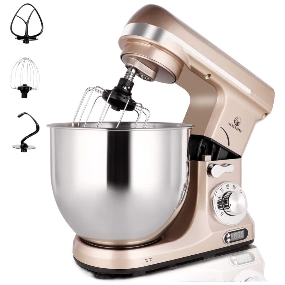 Batedeira Profissional de Bancada com Temporizador, 6Litros, 500W, 6 Velocidades, Cabeçote Inclinável, Máquina de Cozinha Elétrica -