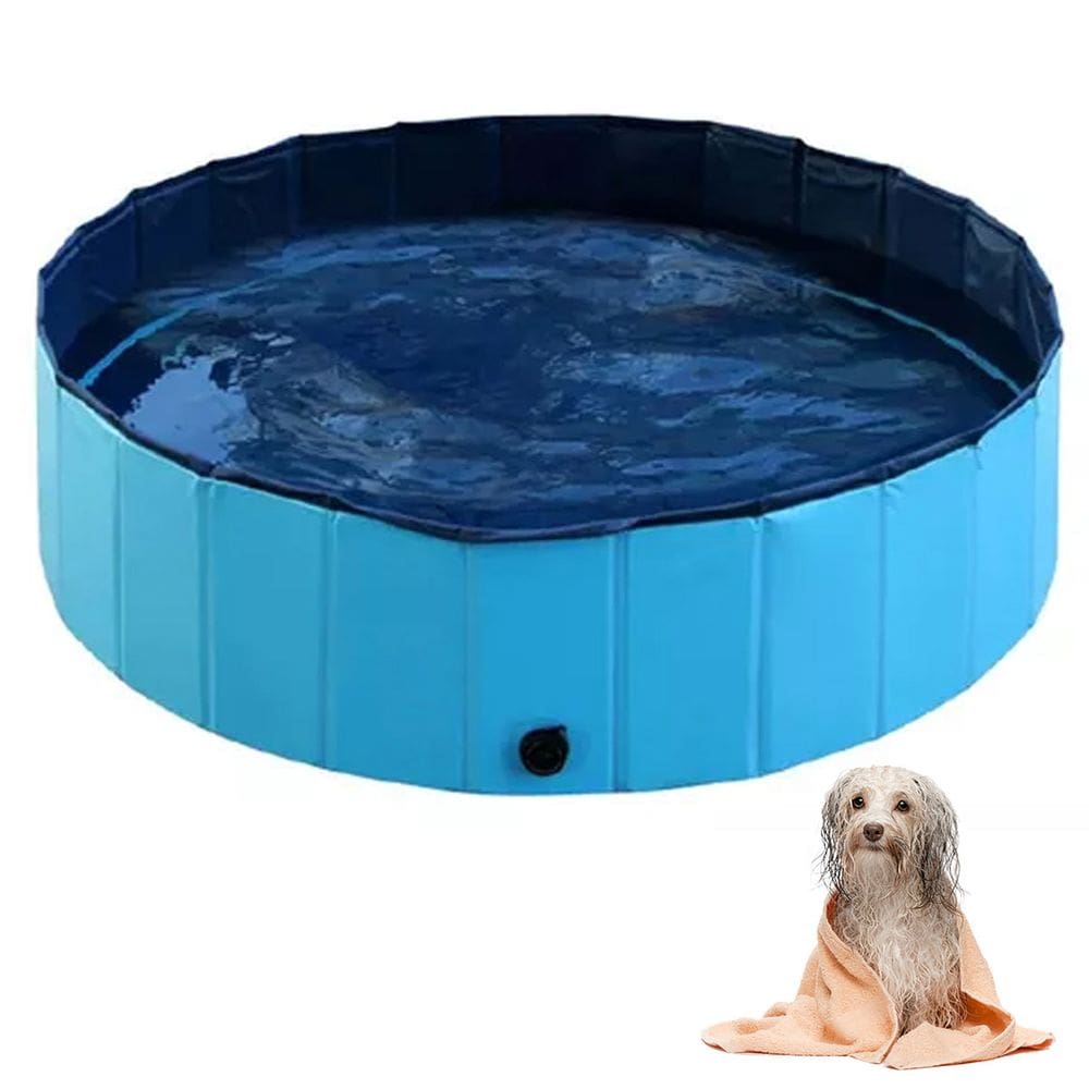 Piscina para Caes Pet Cachorro Gato Animal de Estimaçao Criança Bebe Banheira Dobravel Banho Dia Quente