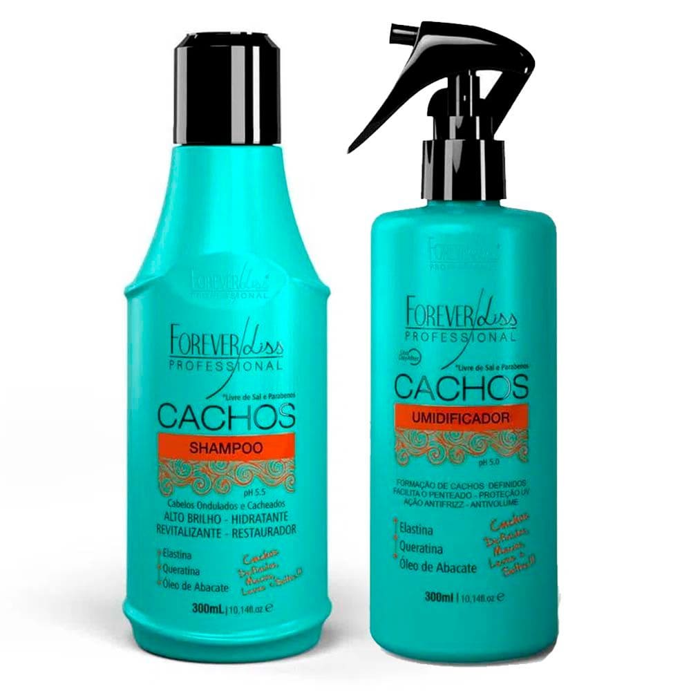 Kit Cachos Shampoo e Umidificador Forever Liss