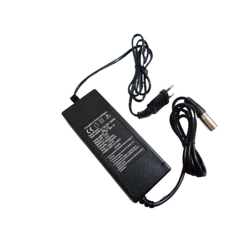 Carregador De Bateria Bivolt Patinete Elétrico 36V 12Ah