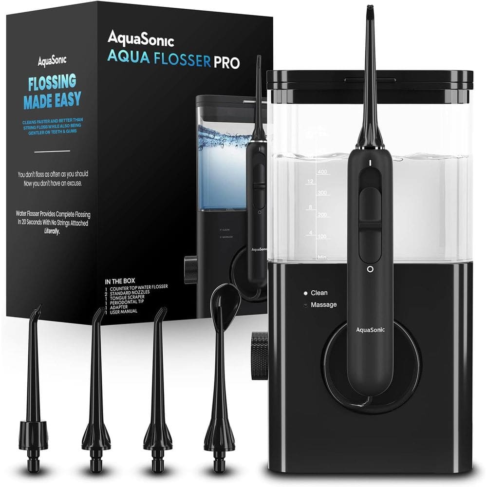 Flosser de água Aquasonic Aqua Flosser PRO 600mL 10 níveis