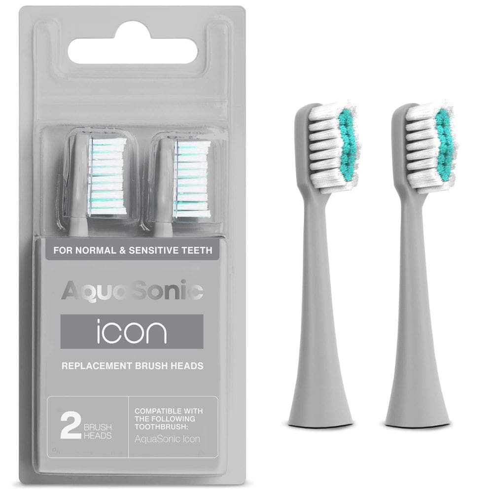 Cabeças de escova de reposição Aquasonic Icon Toothbrush, pacote com 2