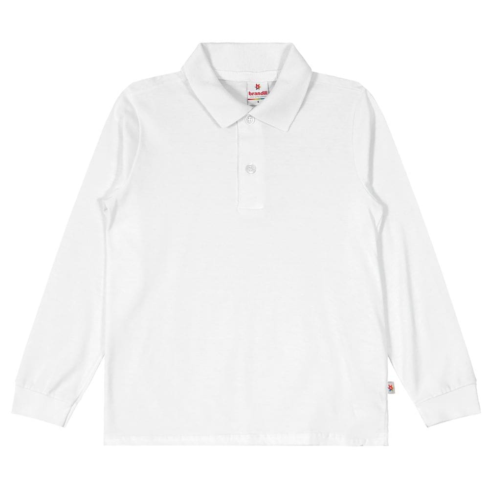 Camisa polo infantil menino em malha Brandili Branco