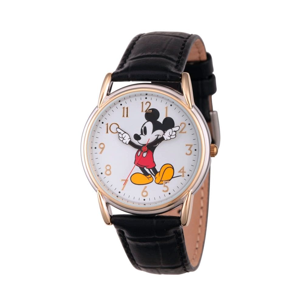 Relógio Disney Mickey Mouse adulto clássico em couro de Cardiff