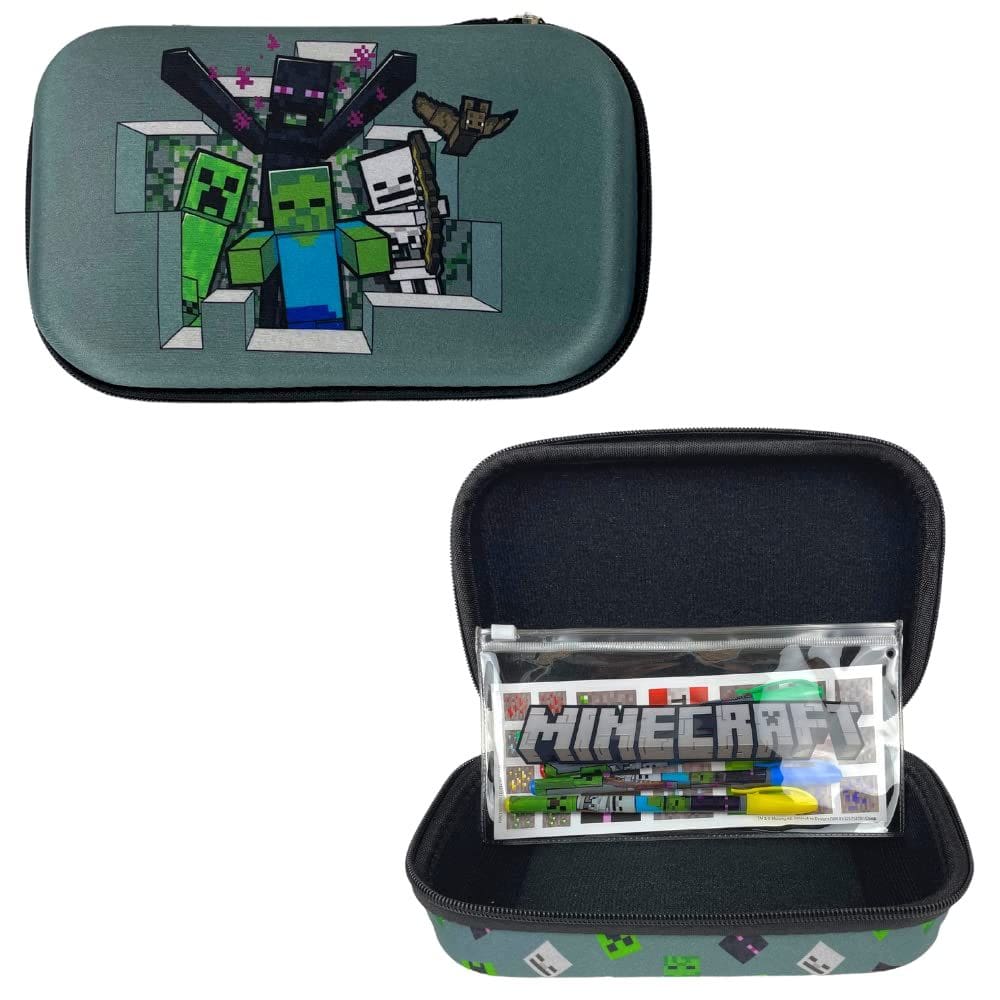 Conjunto de estojos para lápis com designs inovadores Minecraft com adesivos para crianças