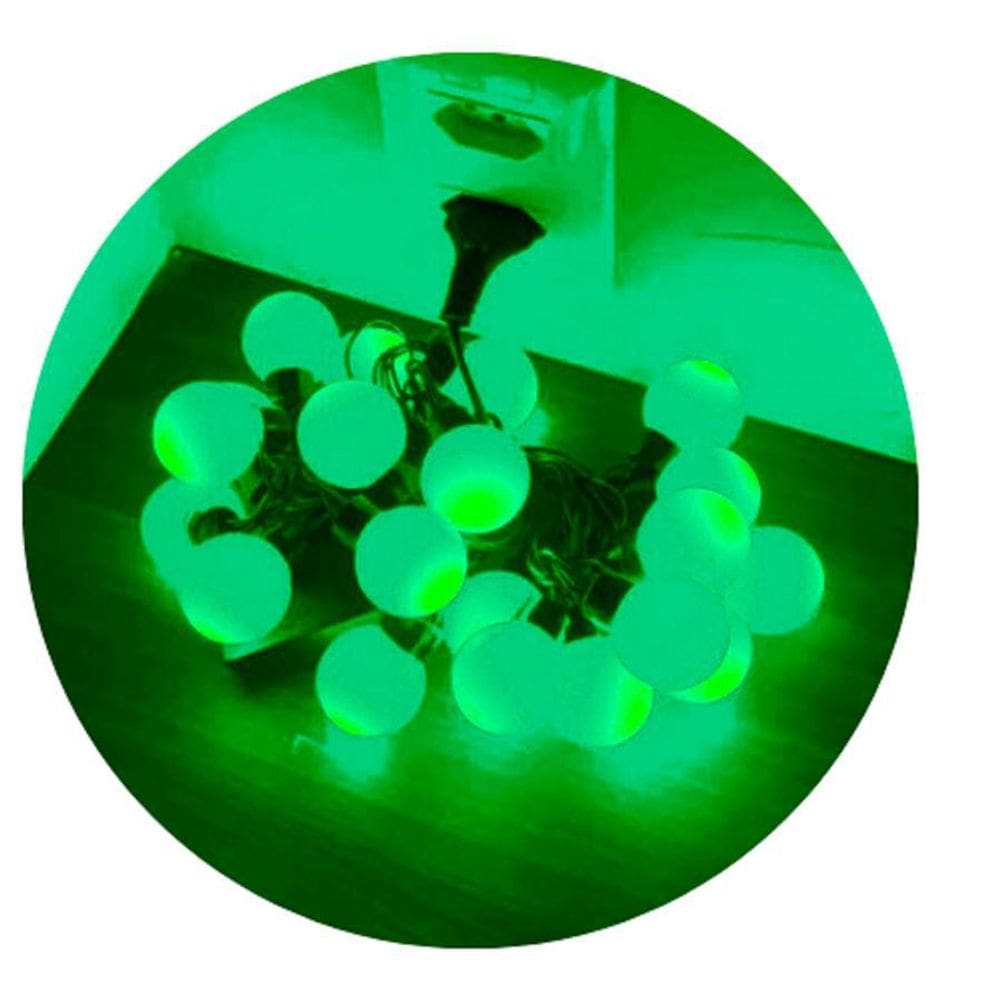 Cordão Led Pisca Bolinha 4m 8 Funções Verde