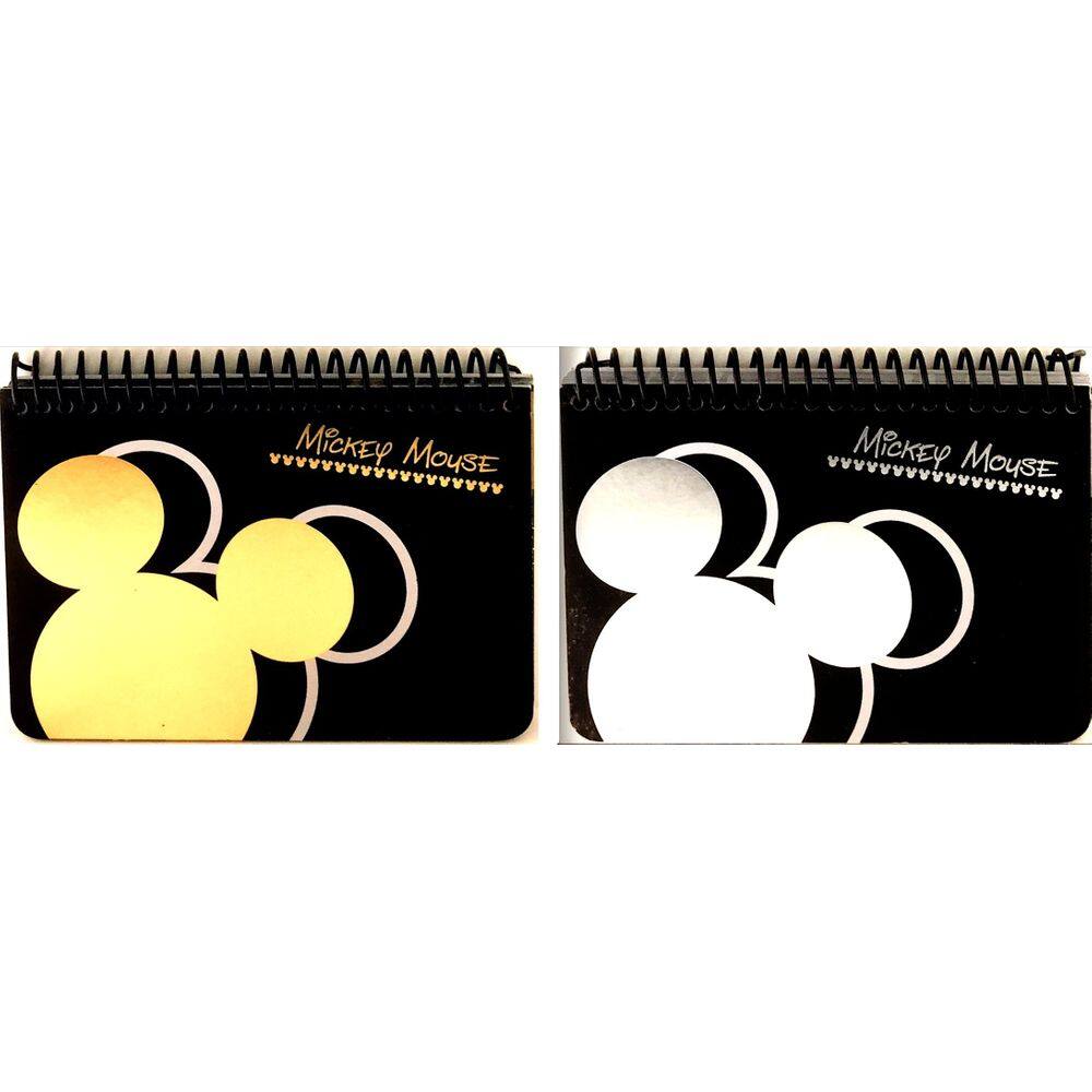 Livro de autógrafos Emerald Mickey Mouse Black Spiral (conjunto de 2 livros)
