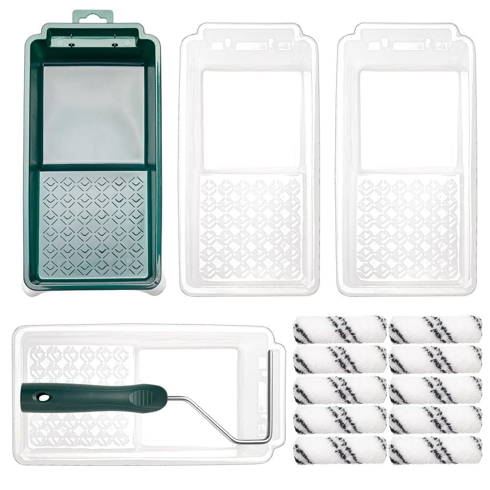 Kit de rolos de pintura CoatPro Twools de 10 cm com bandeja e moldura, 15 unidades
