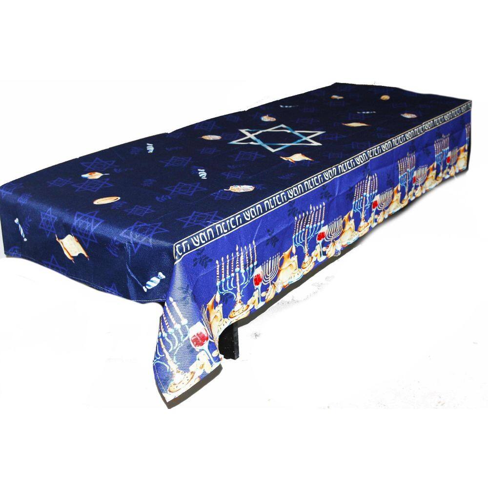 Toalha Forro De Decoração Judaico Mesa Jantar Estrela Azul