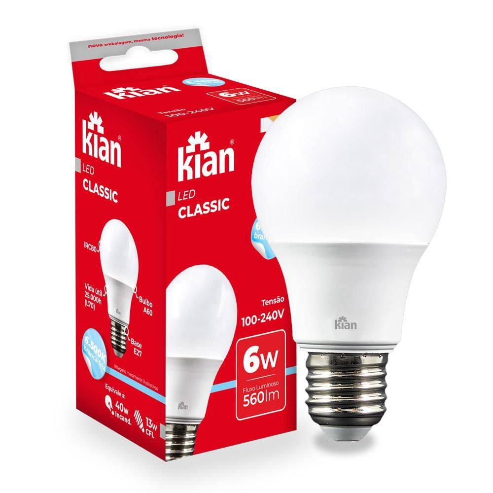 Lâmpada Led 6W Kian Branca Bivolt