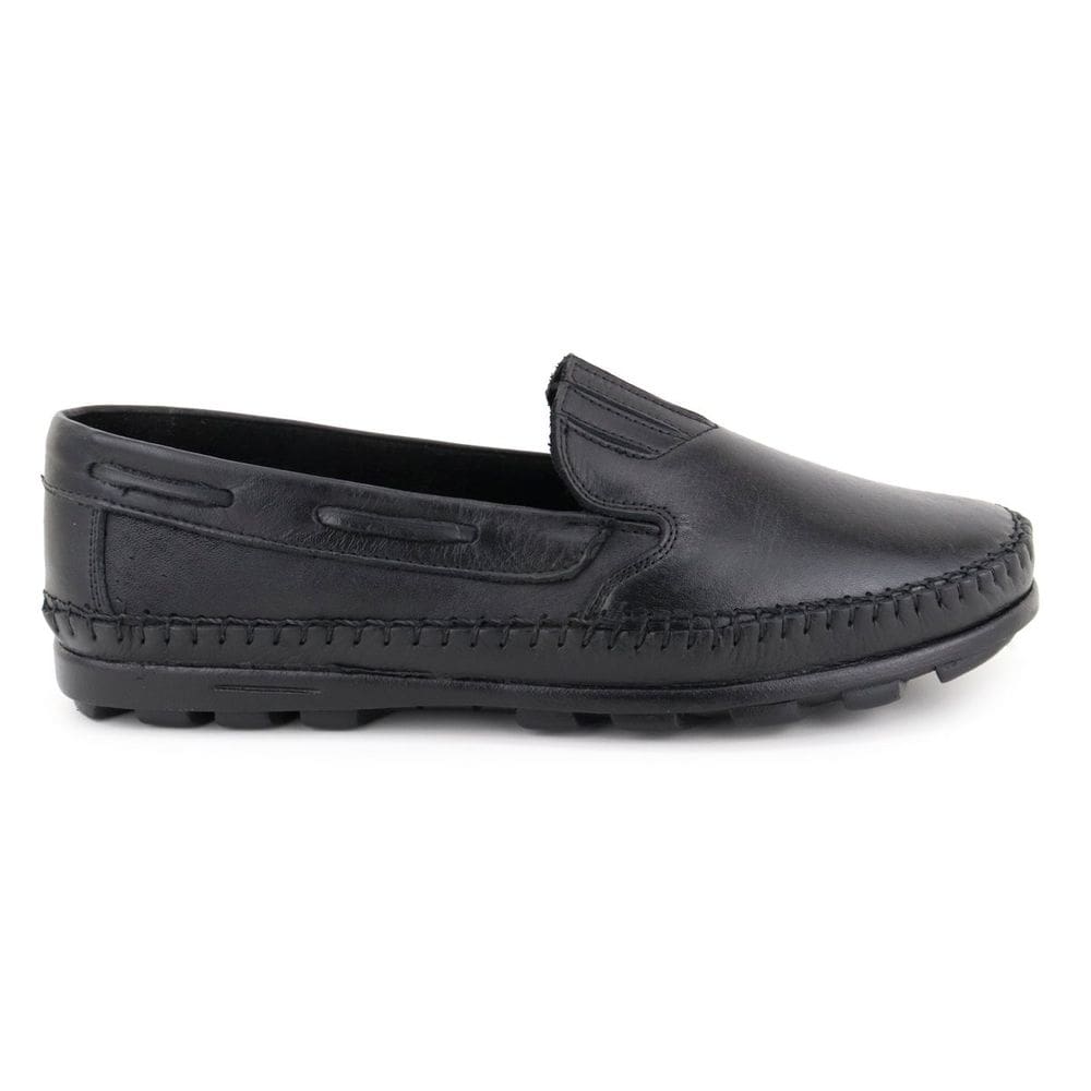 Sapatilha Mocassim Masculina Ortopédico Conforto Couro Preto