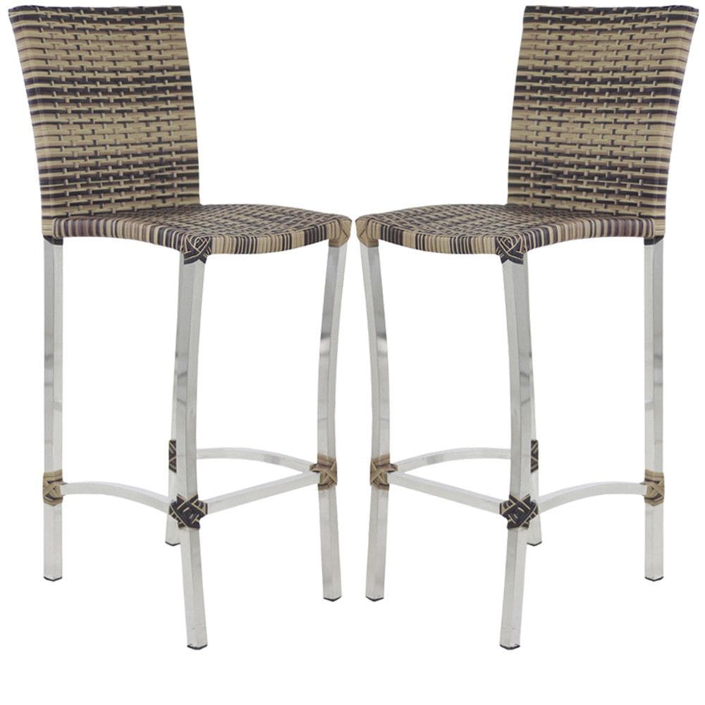 2 Banquetas Cannes em Alumínio Edícula, Balcão e Mesa de Jantar Trama