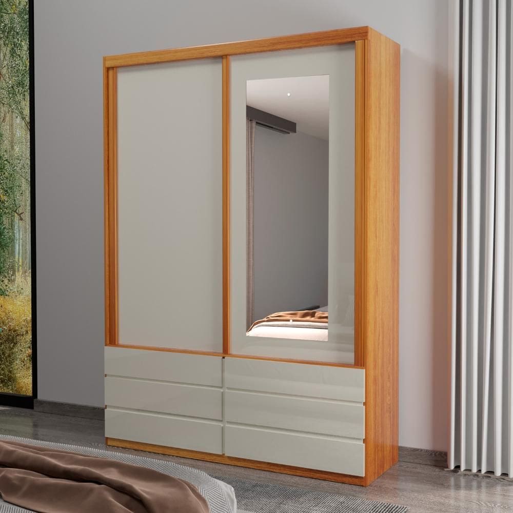 Guarda-Roupa ECO 08 Esp 100% MDF 2 Portas 6 Gav Bom Pastor