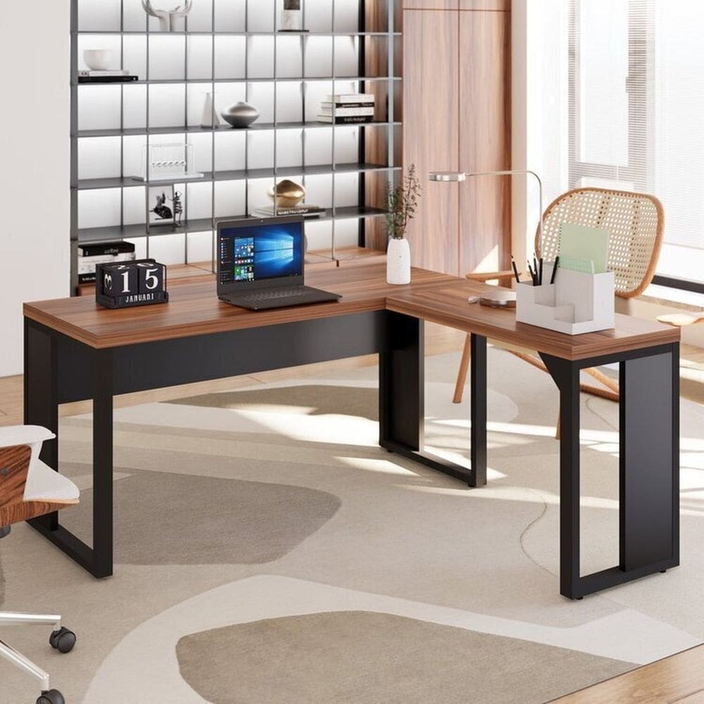 Mesa para Escritório Diretor em L 150x150cm Espresso Móveis Marrom/Preto