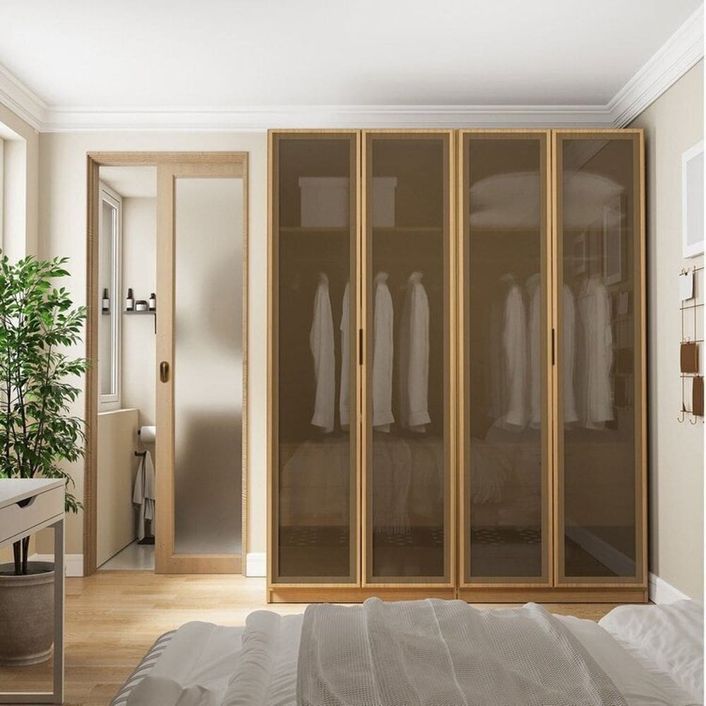 Guarda-roupa Modulado 2 Peças 4 Portas Jade Cabecasa Madeiramadeira Avelã