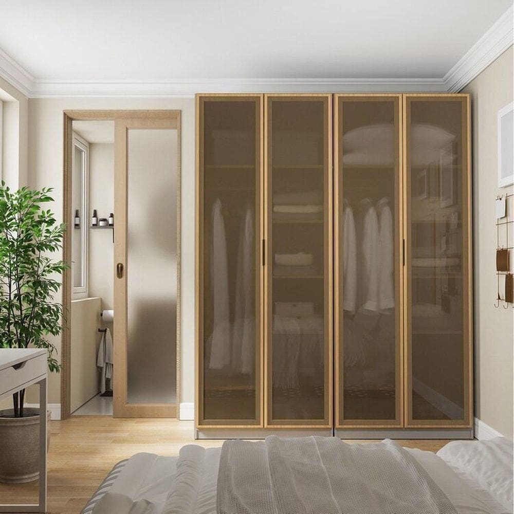 Guarda-roupa Modulado 2 Peças 4 Portas Jade Cabecasa Madeiramadeira Cinza Urbano/Avelã