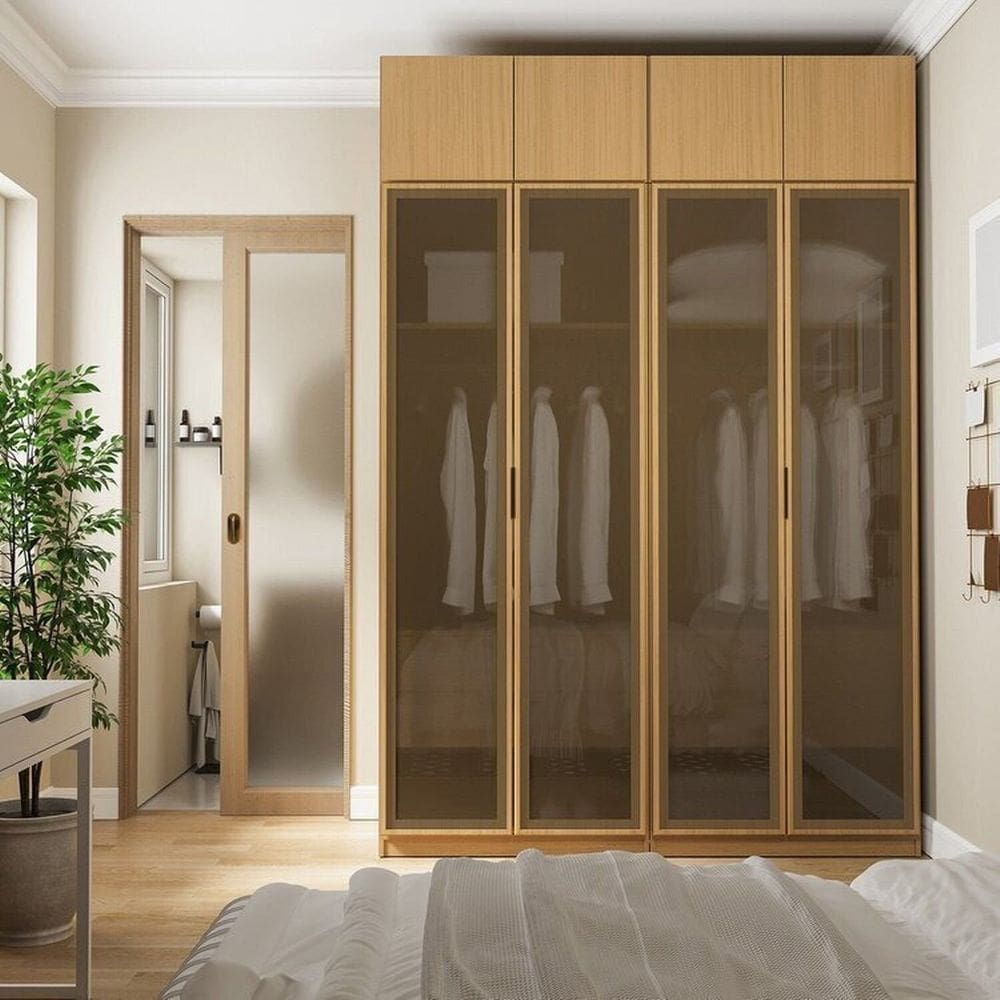 Guarda-roupa Modulado 4 Peças 8 Portas Jade Cabecasa Madeiramadeira Avelã