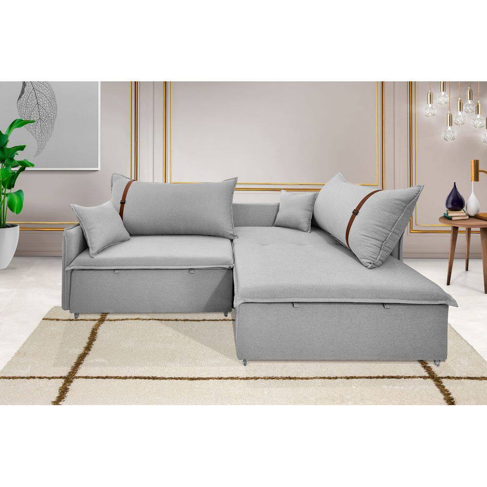 Sofá Valence Slim Premium Sem Caixa de 2,20m - Linho cor Cinza Claro