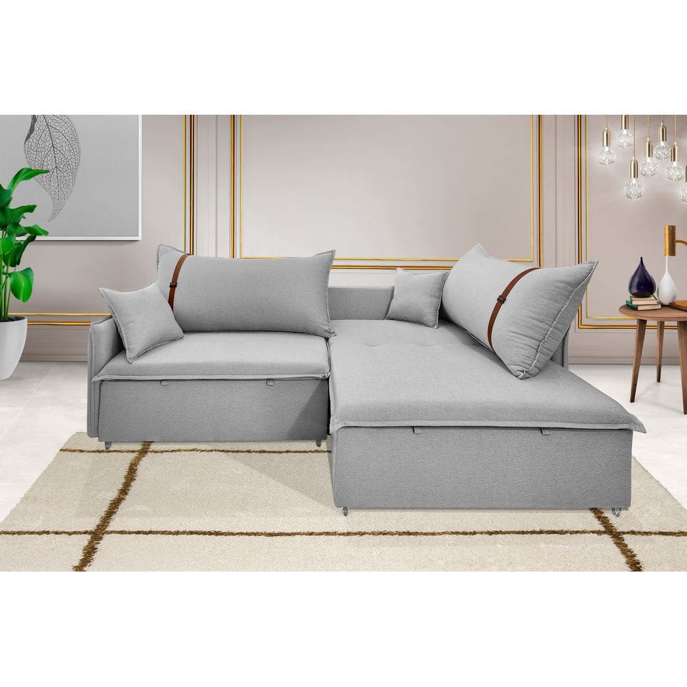 Sofá Valence Slim Premium Sem Caixa de 2,60m - Linho cor Cinza Claro