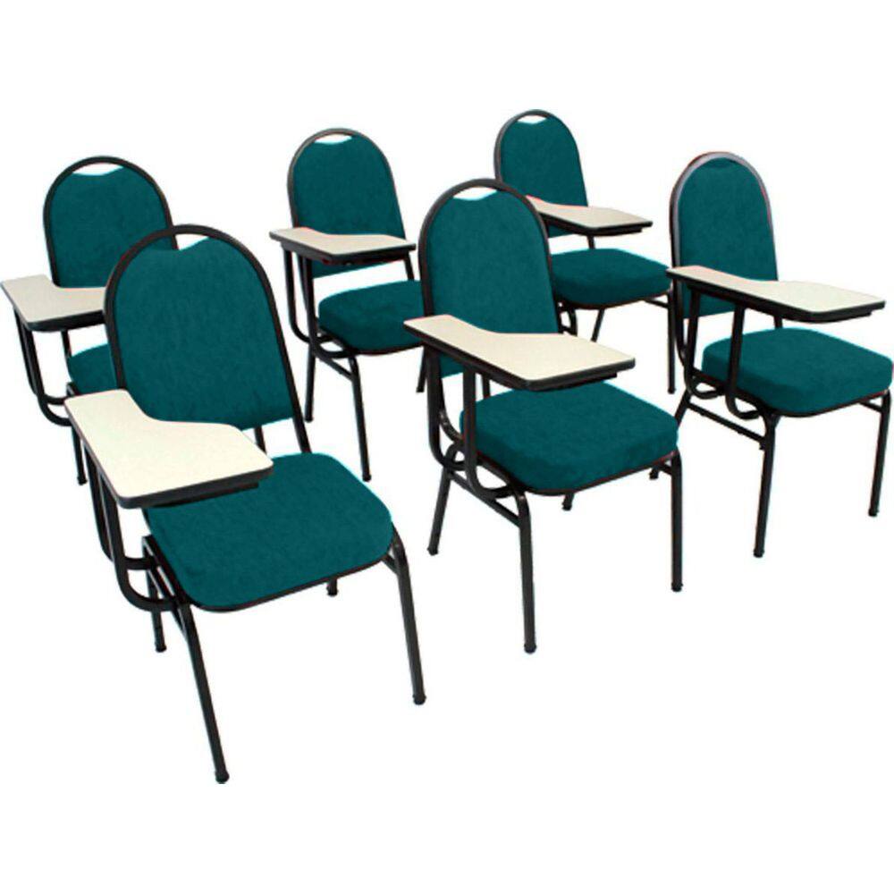 Kit com 6 Cadeiras para Auditórios Linha Hotel Verde