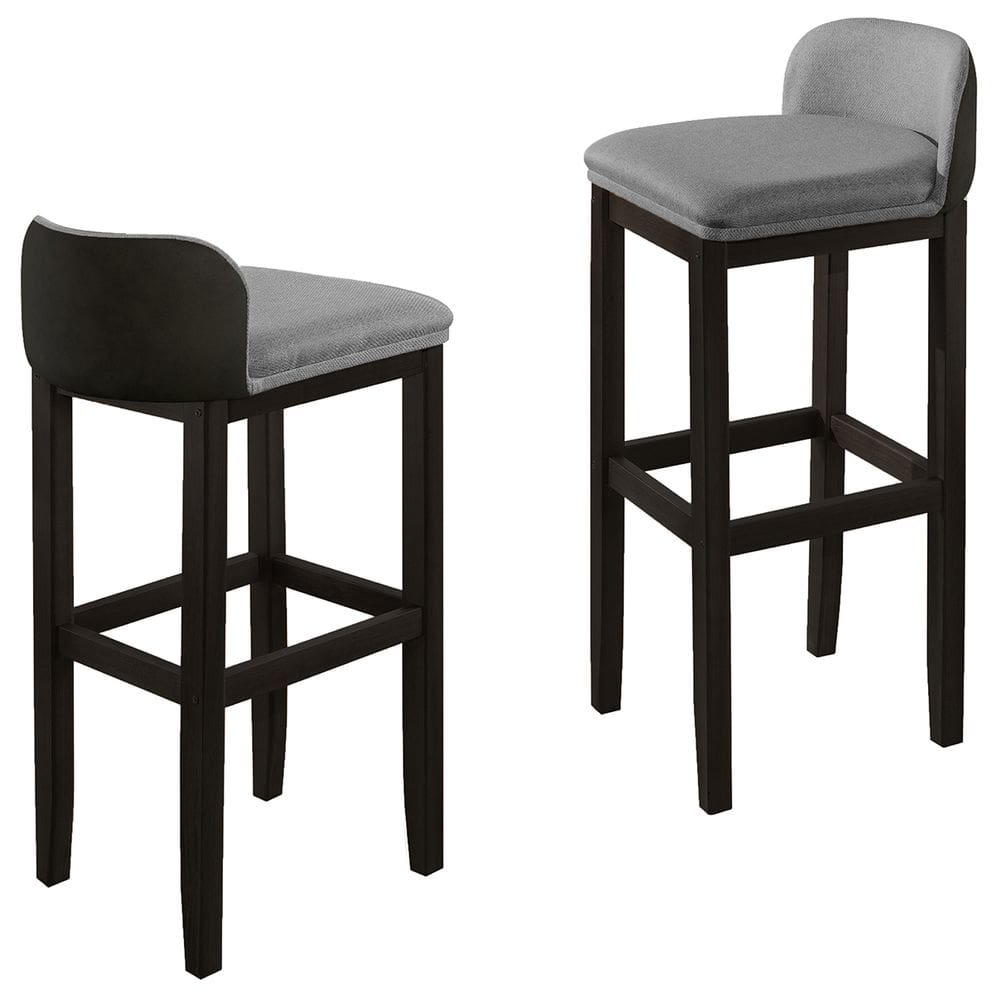 Kit 02 Banquetas Alta Estofada Onix Pés de Madeira Preto