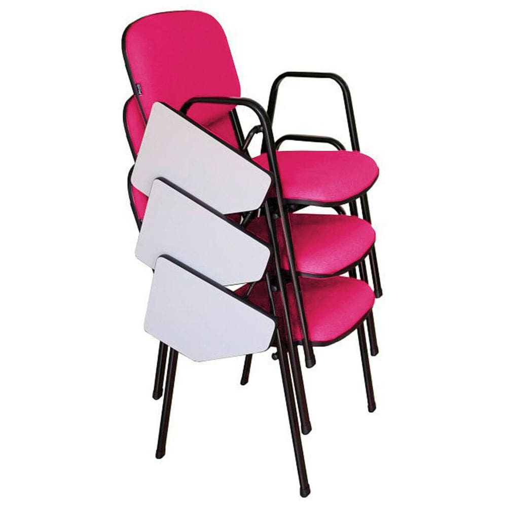 03 Cadeiras Universitárias Linha Hotel Auditório Rosa