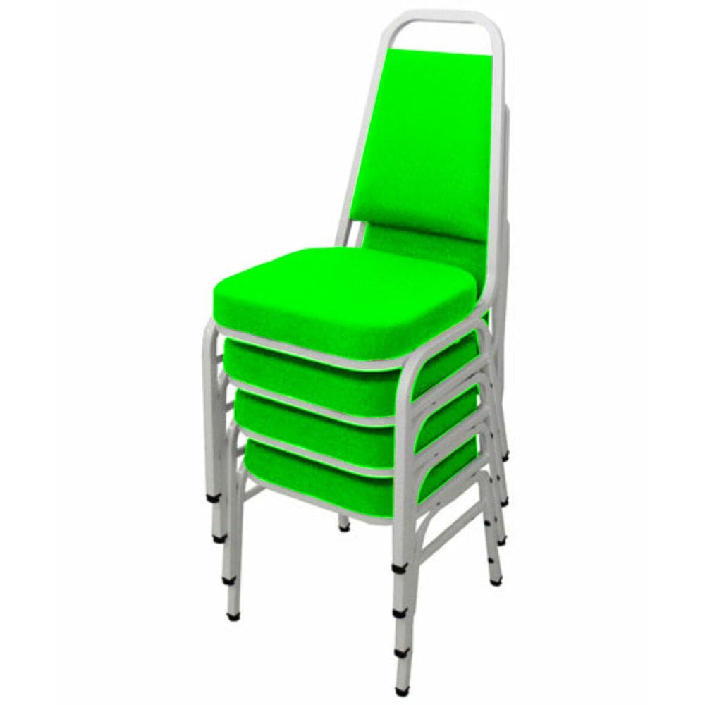 Kit com 4 Cadeiras Empilháveis Linha Hotel Plus Verde