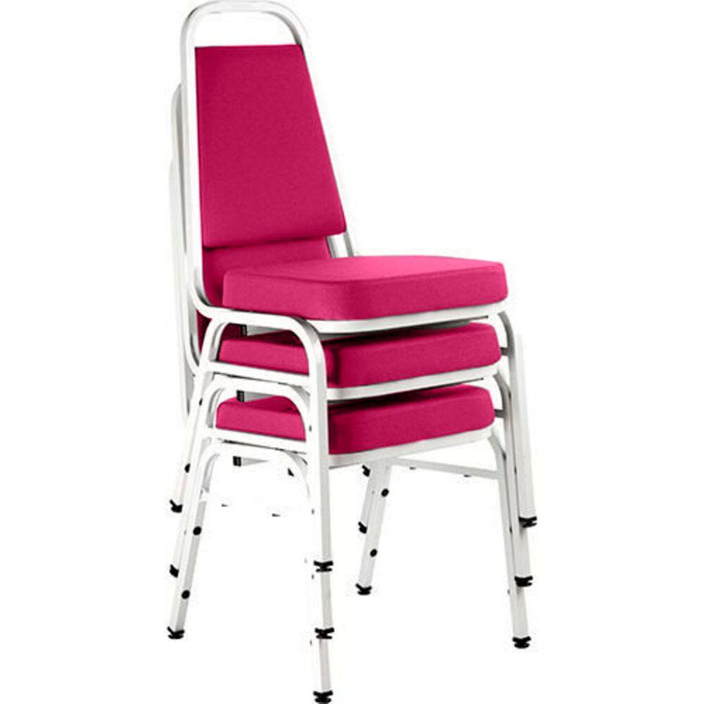 Kit com 3 Cadeiras Empilháveis Linha Hotel Plus Rosa
