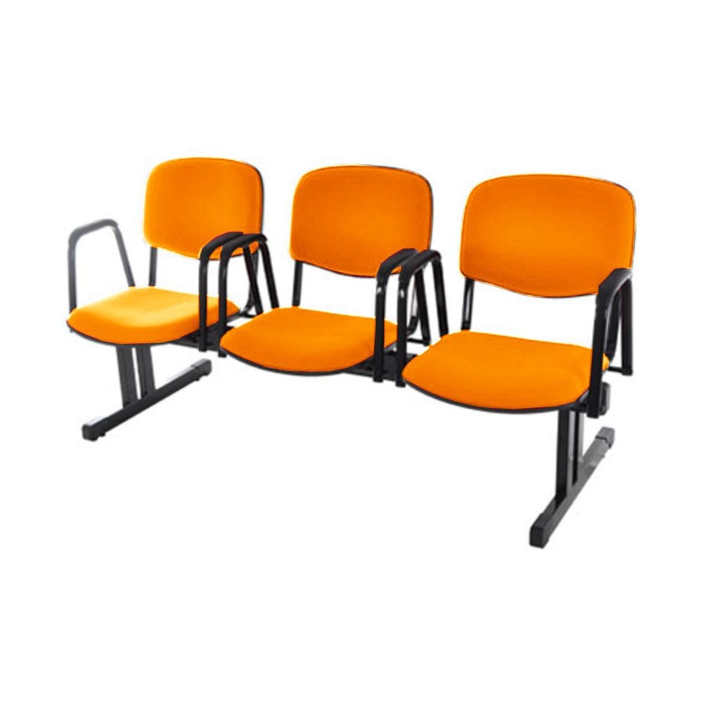 Cadeira em longarina para Auditórios Linha Hotel Laranja