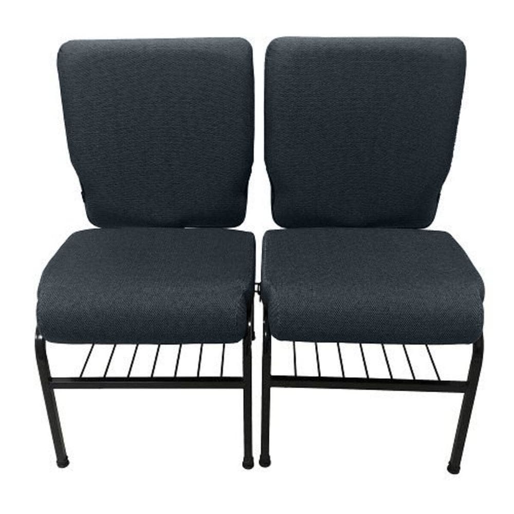 02 Cadeiras para Igrejas c/ Porta Biblía e Porta Cálice Cinza