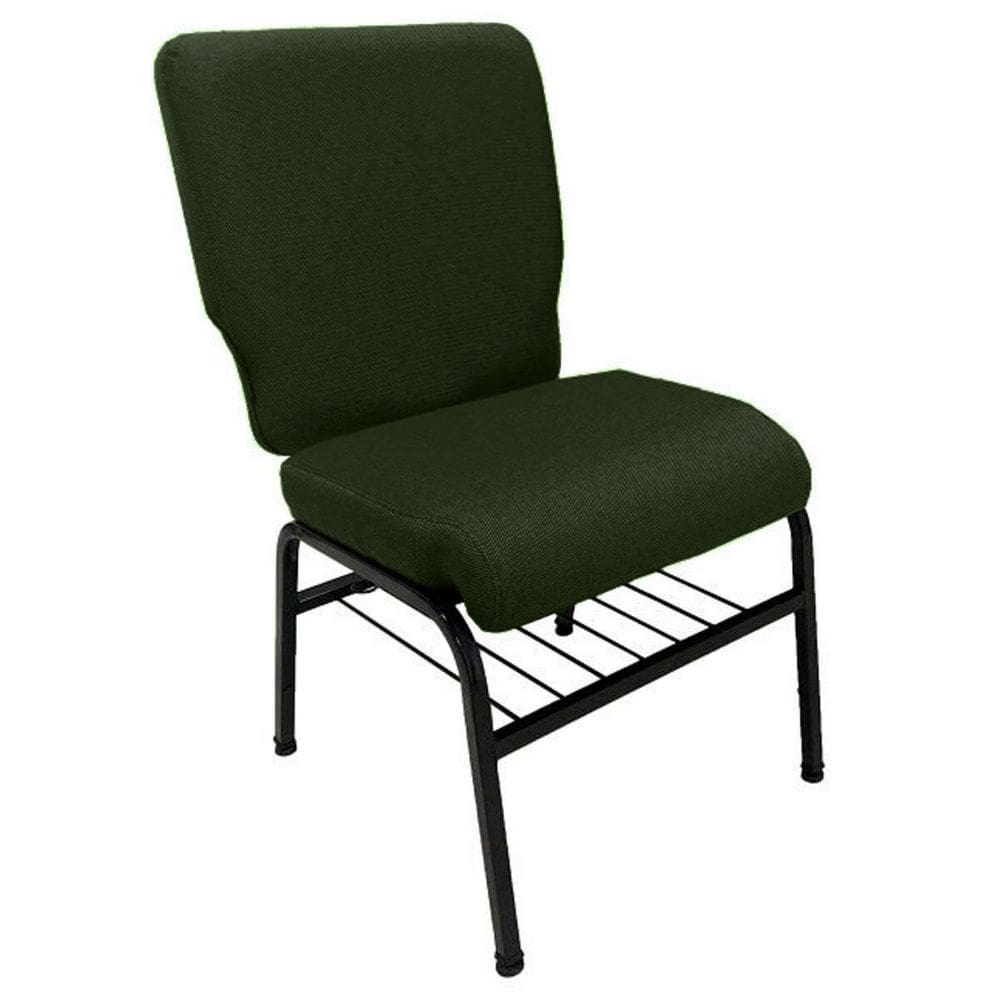 01 Cadeira para Igrejas c/ Porta Biblía e Porta Cálice Verde