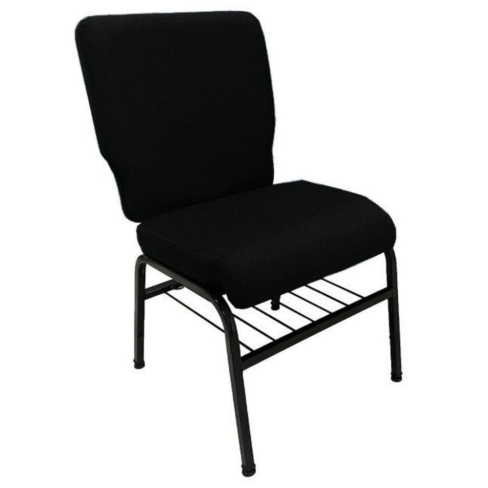 01 Cadeira para Igrejas c/ Porta Biblía e Porta Cálice Preto