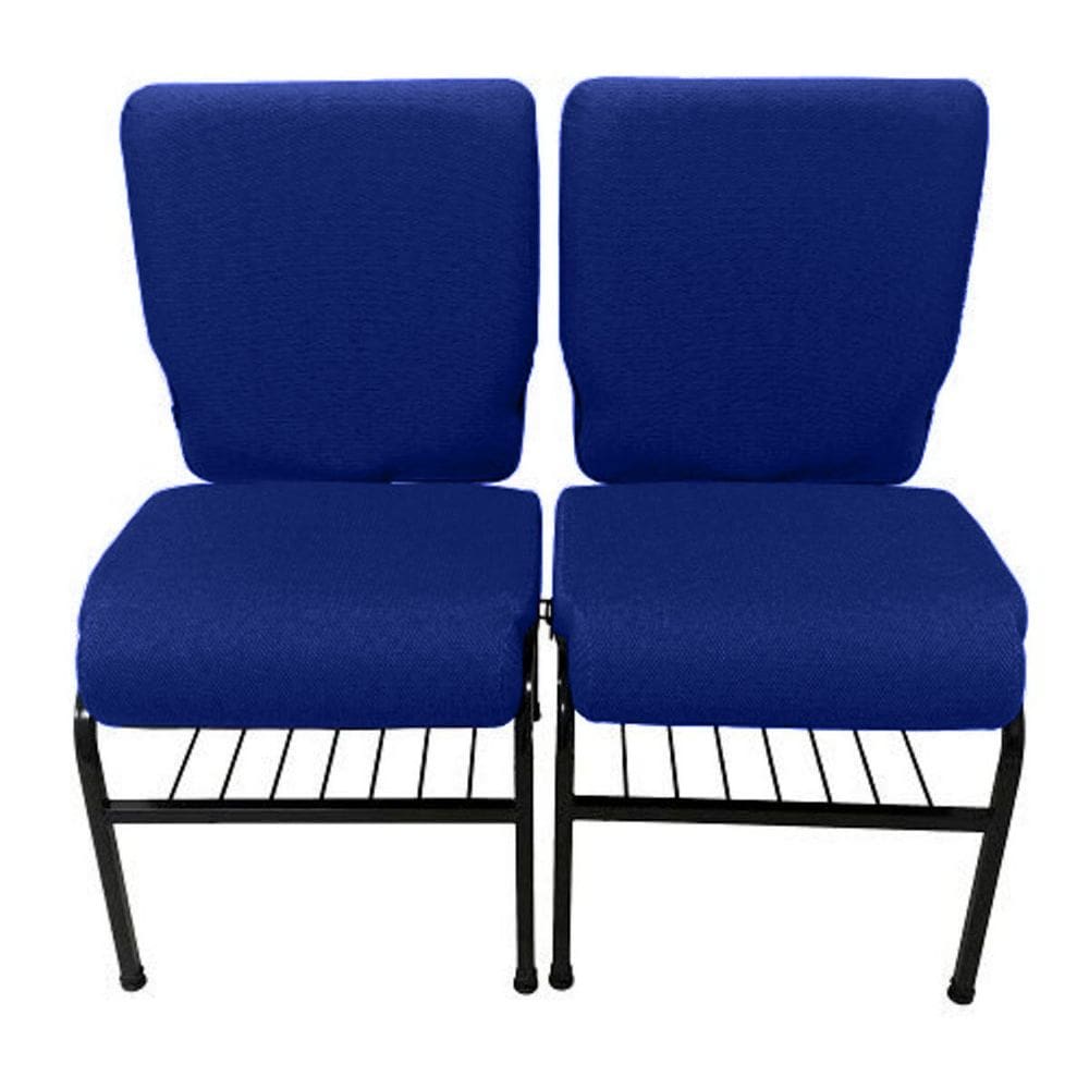 02 Cadeiras para Igrejas c/ Porta Biblía e Porta Cálice Azul