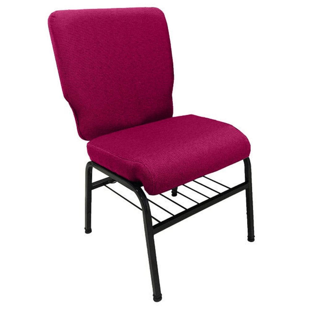 01 Cadeira para Igrejas c/ Porta Biblía e Porta Cálice Rosa