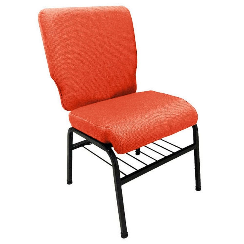 01 Cadeira para Igrejas c/ Porta Biblía e Porta Cálice Vermelho