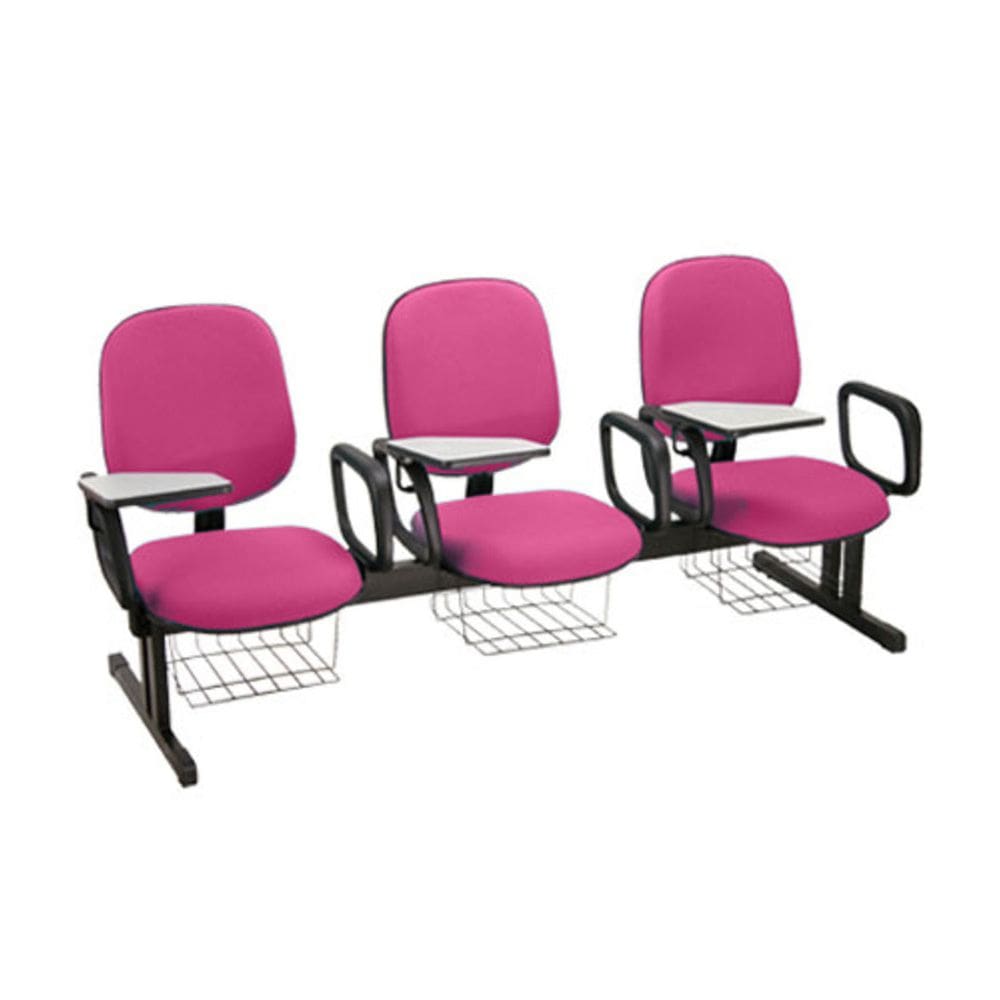 Cadeira em longarina para Escolas Linha Uno Rosa