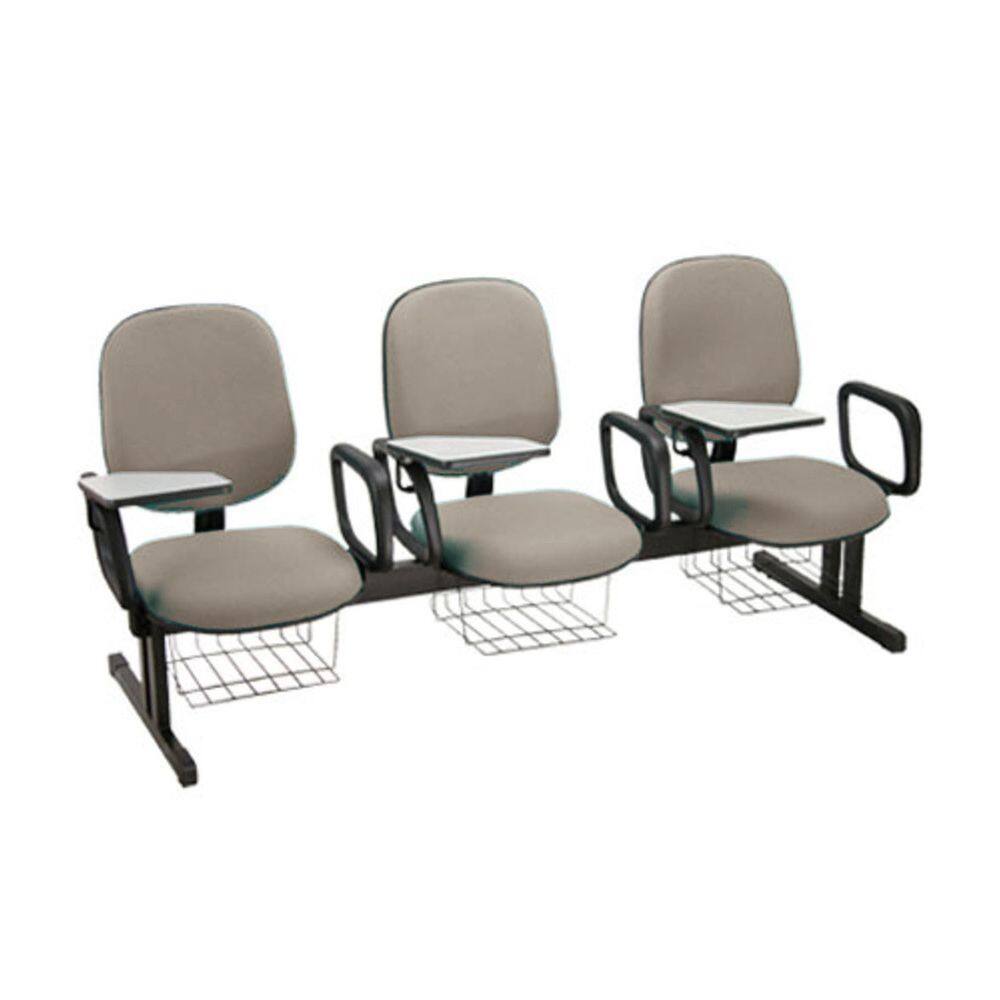 Cadeira em longarina para Escolas Linha Uno Bege