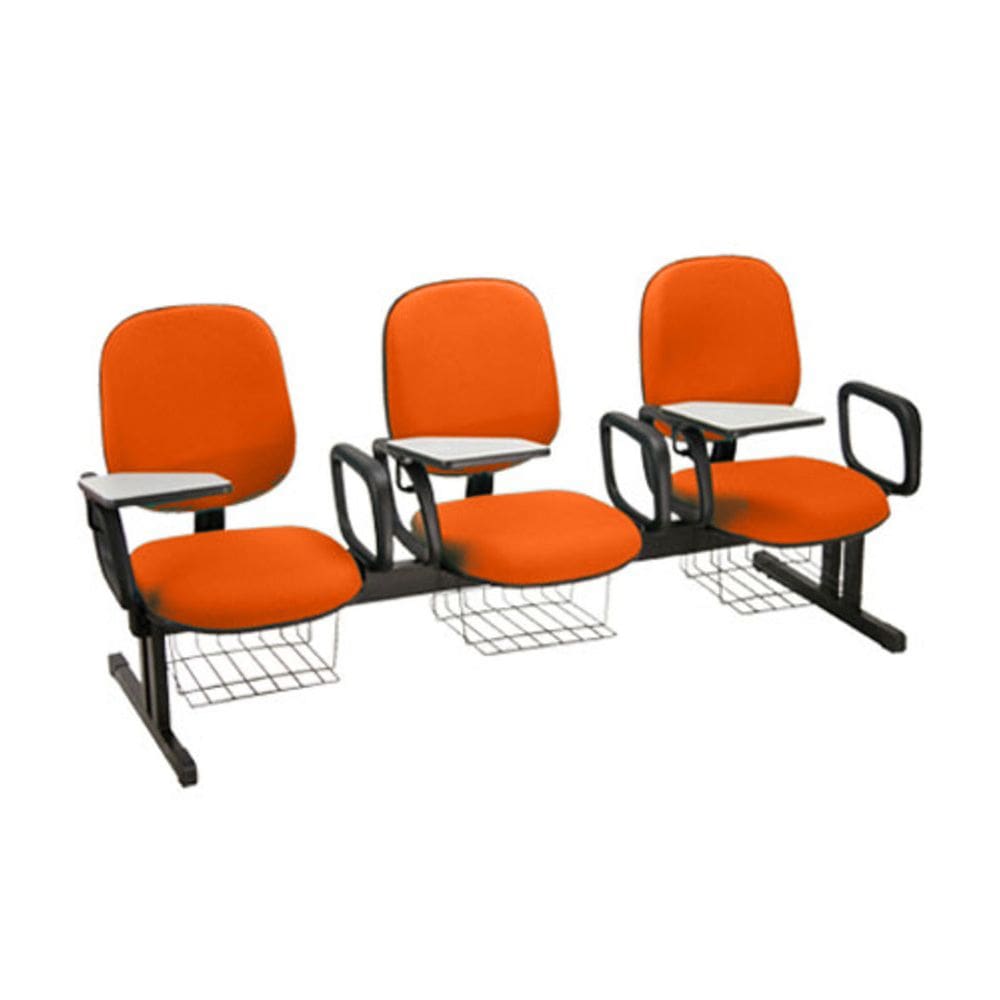 Cadeira em longarina para Escolas Linha Uno Laranja