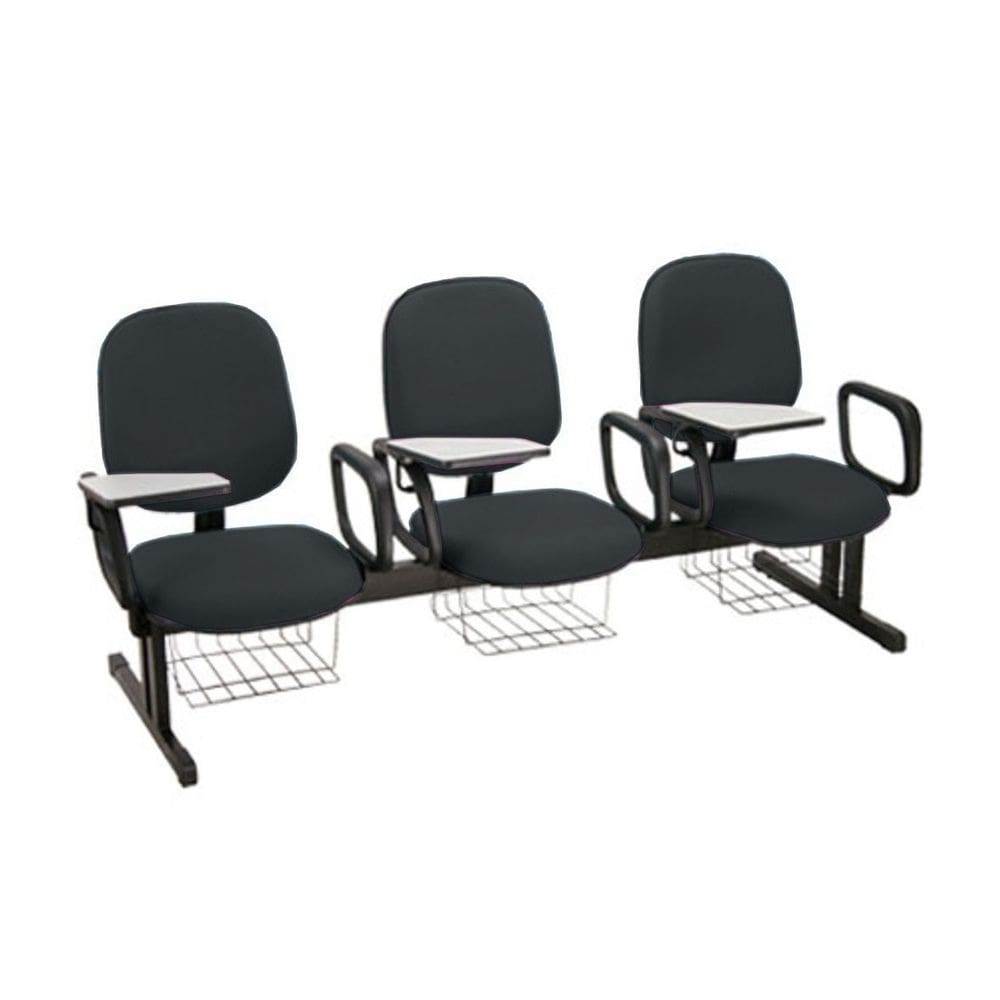 Cadeira em longarina para Escolas Linha Uno Cinza