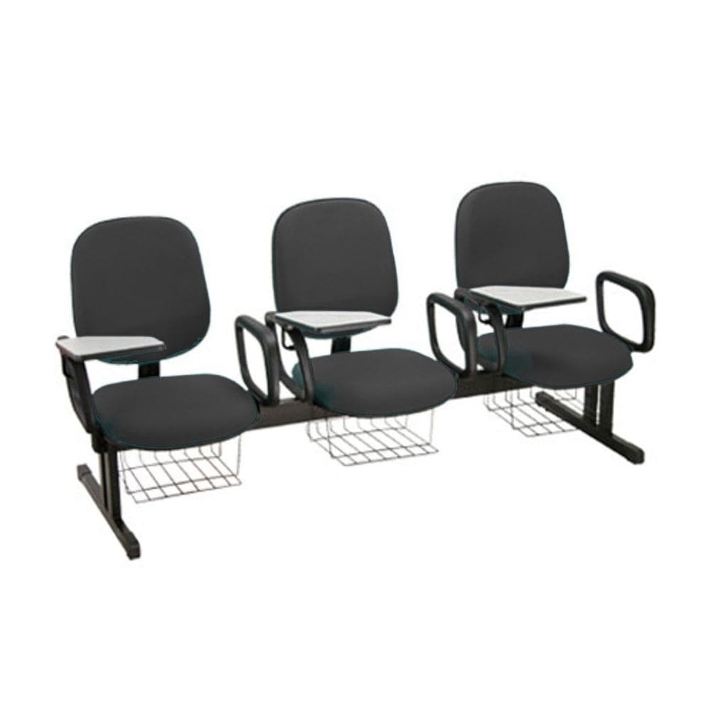 Cadeira em longarina para Escolas Linha Uno Preto