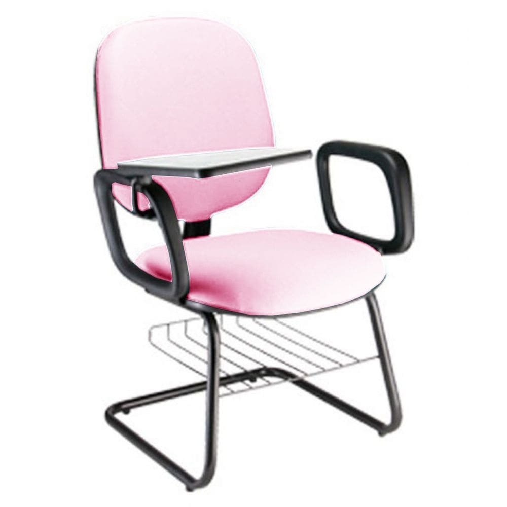 Cadeira Universitária com prancheta para Escolas Linha Uno Rosa