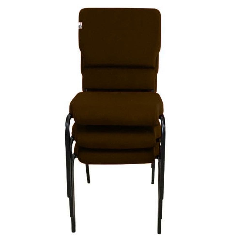 03 Cadeiras Empilhável para Igrejas Evangélicas Linha Church Marrom